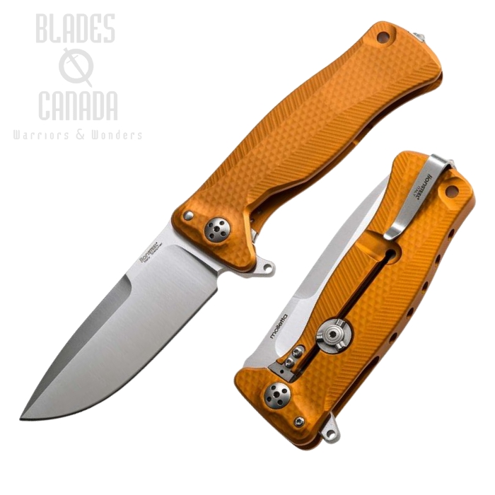 Lion Steel SR11A OS Flipper Framelock Knife, Sleipner Steel, Aluminum Orange